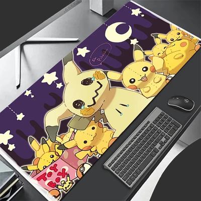 Кожаный игровой коврик для мыши Большой Игровой Большой Клавиатура Покемон Мимикью Настольный Коврик для Мыши Мужской Аниме Игровой Ноутбук Общежитие ПК Коврик для Мыши
