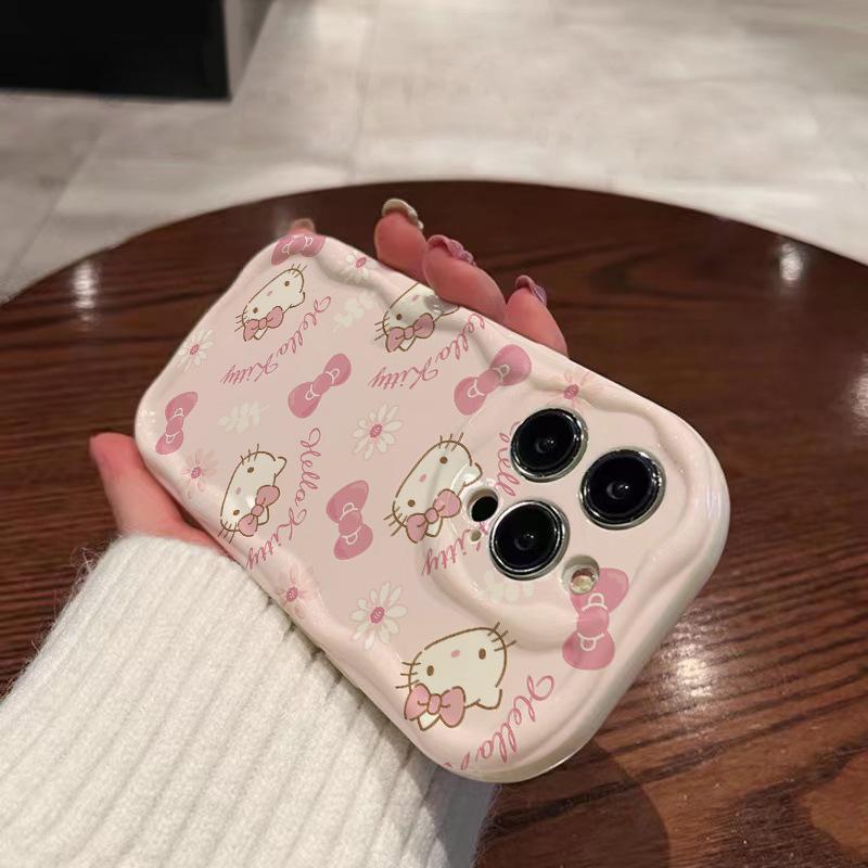 KT Чехол для телефона KT Cat с бантом, защищенный от падений, для Apple iPhone 11/12/13/15/16 Pro/17 Pro Max