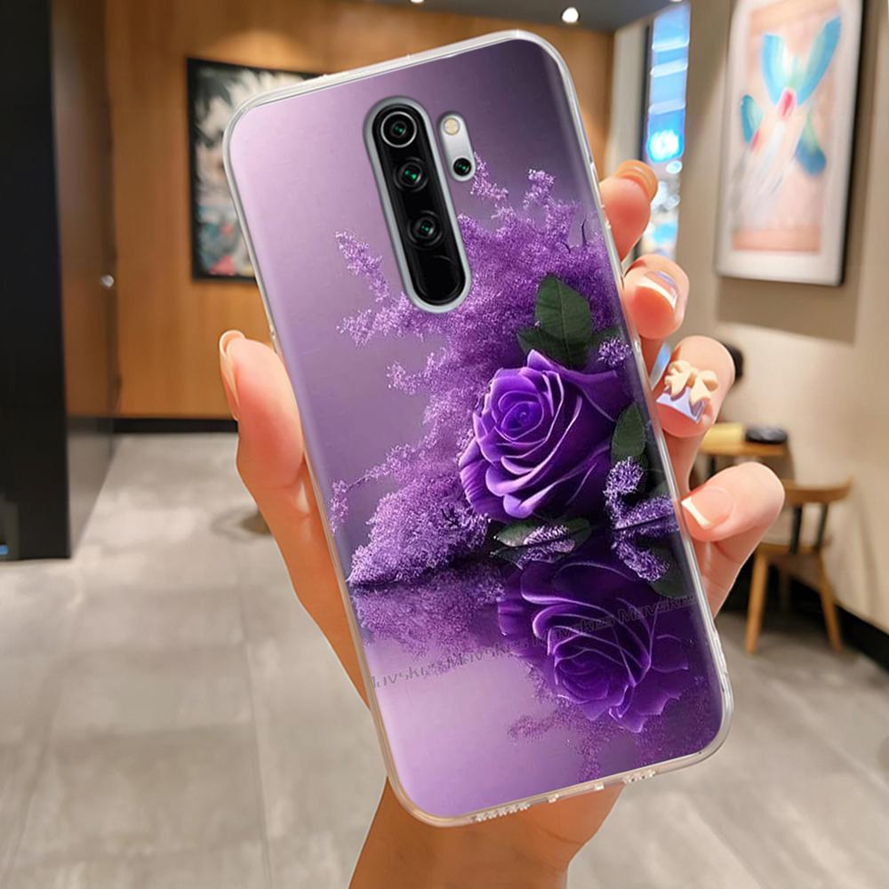 Чехлы из ТПУ для Redmi Note 8 Pro Чехол Прозрачный Красивые Цветы Легкий Чехол для Xiaomi Redmi Note8 Pro Корпус Телефона Fundas
