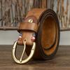 2024 Новый Ретро Винтаж Винтажный Кожаный Ремень Мужской Кожаный с Игольчатой Пряжкой Американский Тренд Верхний Слой Воловьей Кожи Джинсовый Ремень