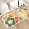 40*60cm Cute Flower Bathroom Rug, Machine Washable Bathroom Floor Mat, Extra Soft Absorbent Non-Slip Bath Rug