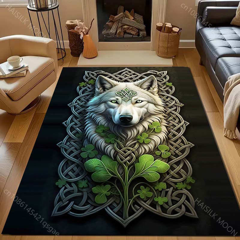 1PC Wolf Mythical Painting Carpet for Living Room Bedroom Sofa Doormat Decor Area Rug Non-slip Floor Mat Machine Washable