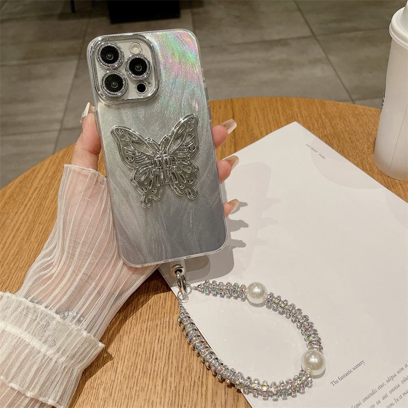 Feather Yarn IMD Lens Apple 14 Case, iPhone 15 Bracelet 13 Pro Max Silicone Hard Shell