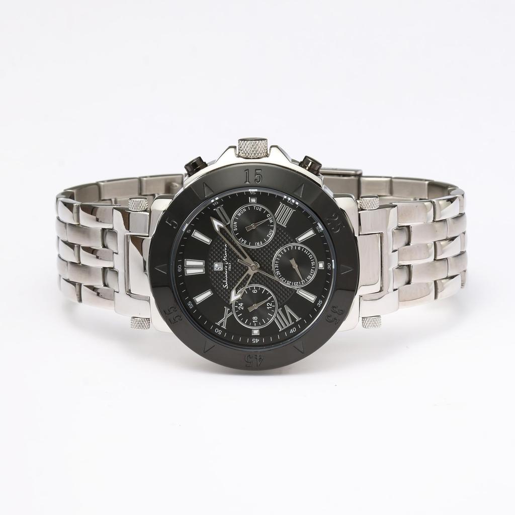 Quartz Watch Business Analog Black Waterproof Arm Watch with Cloth SSBK [Salvatore Marra] Men's