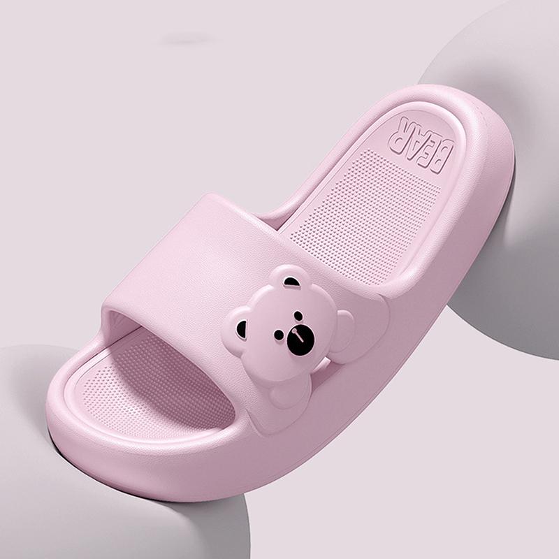 Милый медведь толстая платформа Eva тапочки женские мягкая подошва домашние тапочки для ванной женские облачные слайдеры нескользящие домашние тапочки