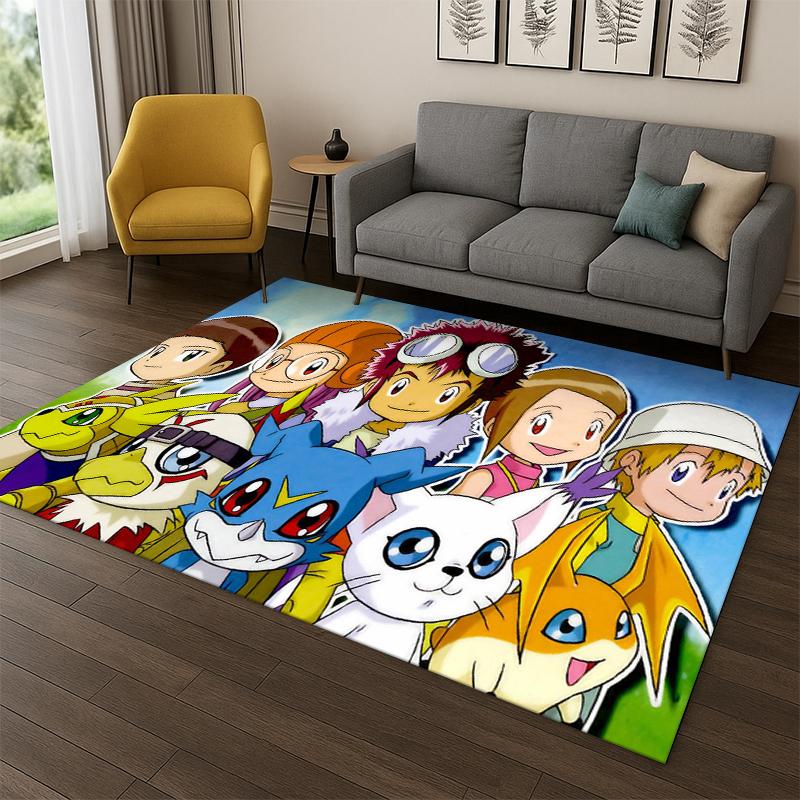 3D Digimon Adventure Ангеломон Агумон Мультяшный Ковер Коврик для Спальни Гостиной Дивана Прихожей Домашний Декор, Детский Ковер Нескользящий