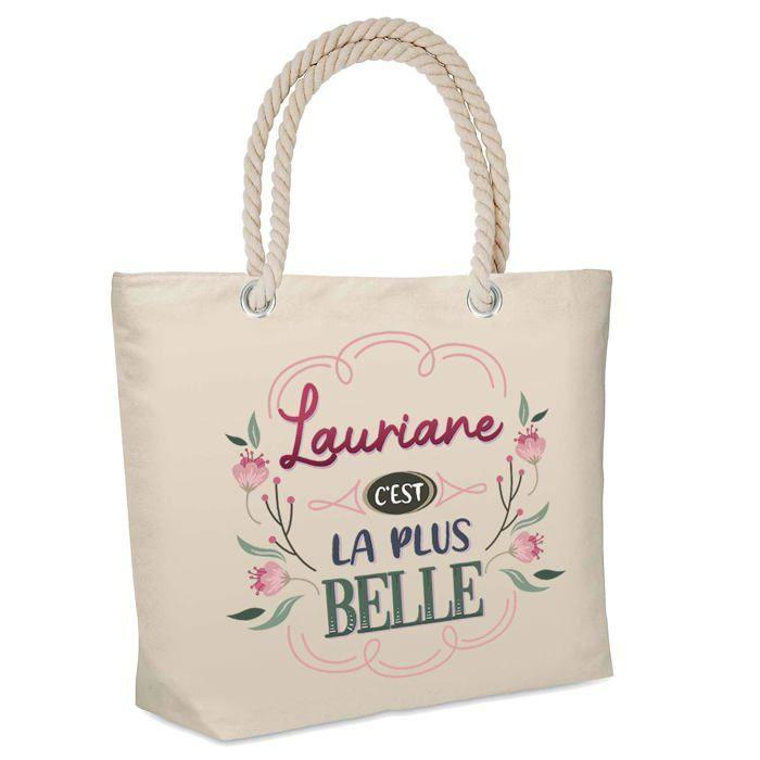 Sac cabas - PLANETEE - Laurie la plus belle - Jute naturel - Imprimé en France - Grande contenance