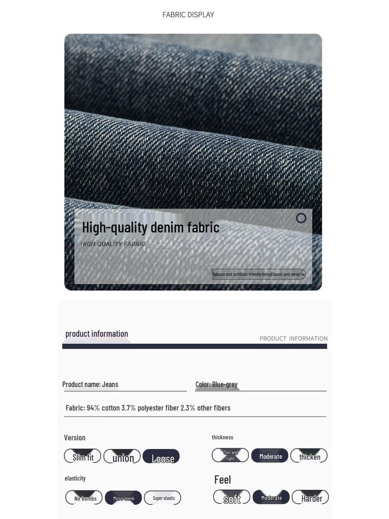 Izzue Мужские джинсы из денима прямого кроя в стиле американского хай-стрит