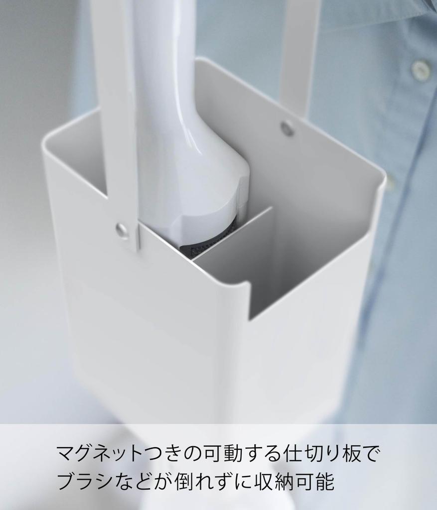 Держатель для хранения инструментов для чистки одежды Yamazaki Jitsugyo, белый, приблизительный. Ш10 x Г11 x В45 см Щетка для одежды Дезодорант-спрей для подвешивания в шкафу 4404