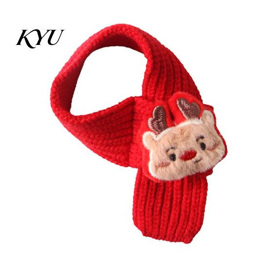 Pet Photography Props Christmas Knitted Scarf with Reindeer & Stocking Decor, Adjustable Soft Cat Holiday Costume Yarn Dog Neck Collar, Xmas Accessory