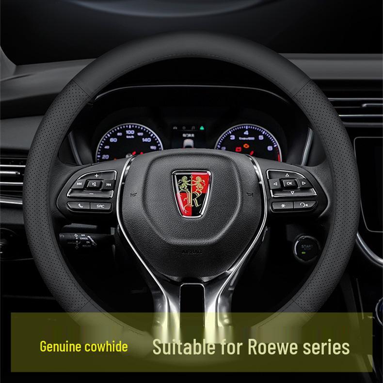 Genuine Leather Steering Wheel Cover for Roewe RX5/I5/I6/RX8/RX3/Ei5/Ei6/New Energy