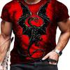Футболка мужская с круглым вырезом и коротким рукавом с принтом 3D Cool Dragon размера плюс, легкая универсальная футболка для повседневной носки летом