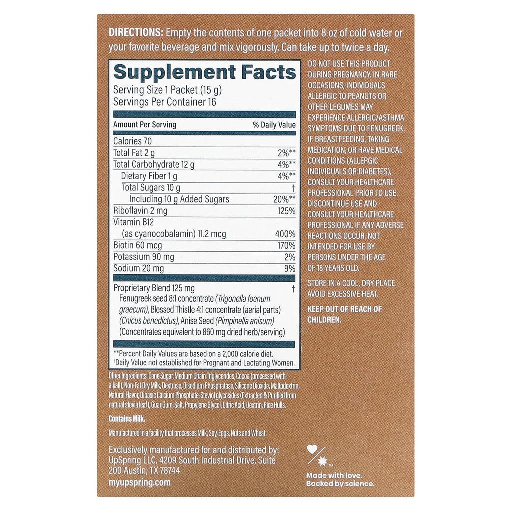 Milkflow Drink Mix, Chocolate Flavor, Pack of 16, 15G Each