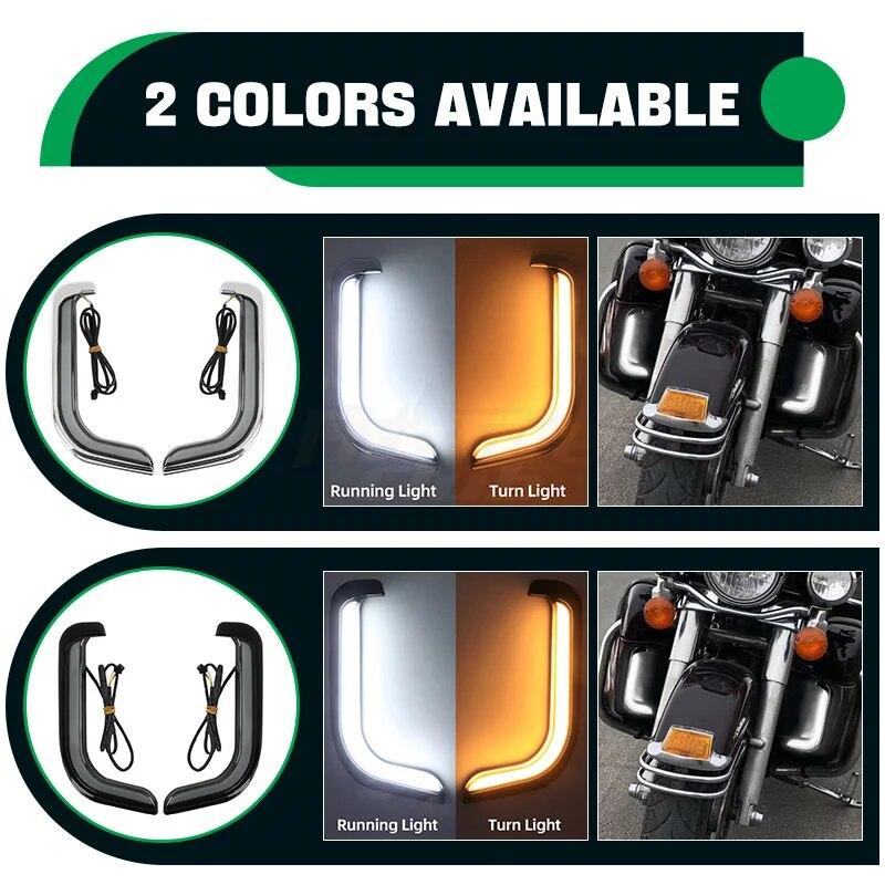 Motorcycle LED Fairing Lower Grills Light For Harley Touring Street Electra Glide Road Glide 1996-2013