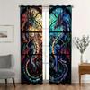 2 шт. Яркие жаккардовые шторы с принтом дракона в современном стиле, 2 панели, тонкие шторы для спальни, гостиной