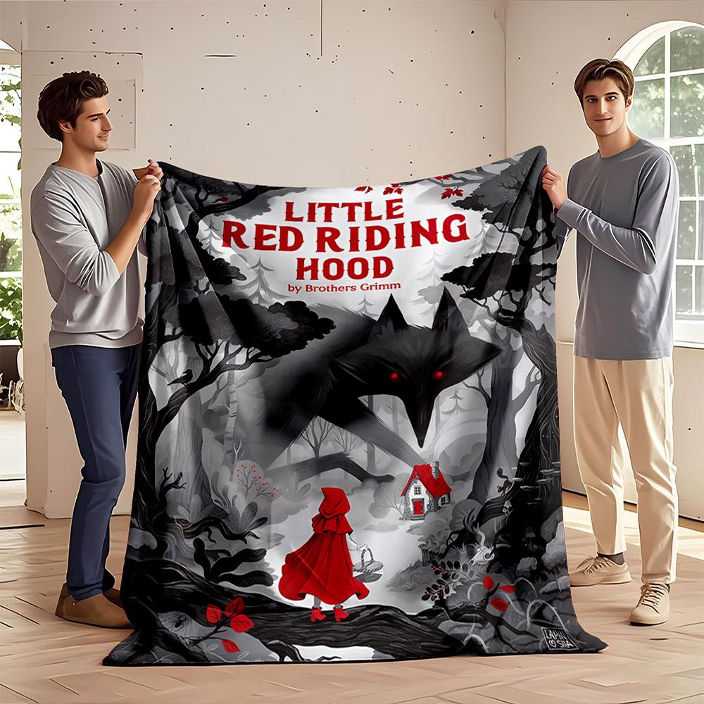 "Red Riding Hood Illustration Blanket" for all seasons blanket lunch break throw gift