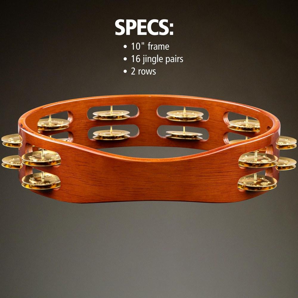 Meinl Percussion Деревянный бубен TA2B-AB Традиционный дерево латунные бубенцы 2 ряда