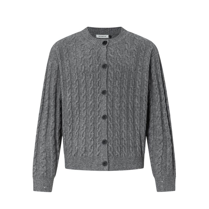 Kisko Autumn and Winter American-Style Commuter Casual Cable Knit Sweater for Men and Women, High-End Loose Cardigan Jacket