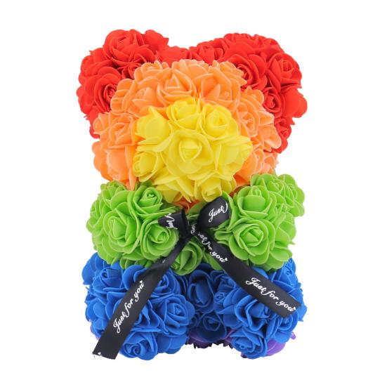 Кукла-медведь из роз, украшение в виде цветка из пенопласта, искусственные цветы, фигурка медведя, подарок на День матери, День святого Валентина для жены, подруги