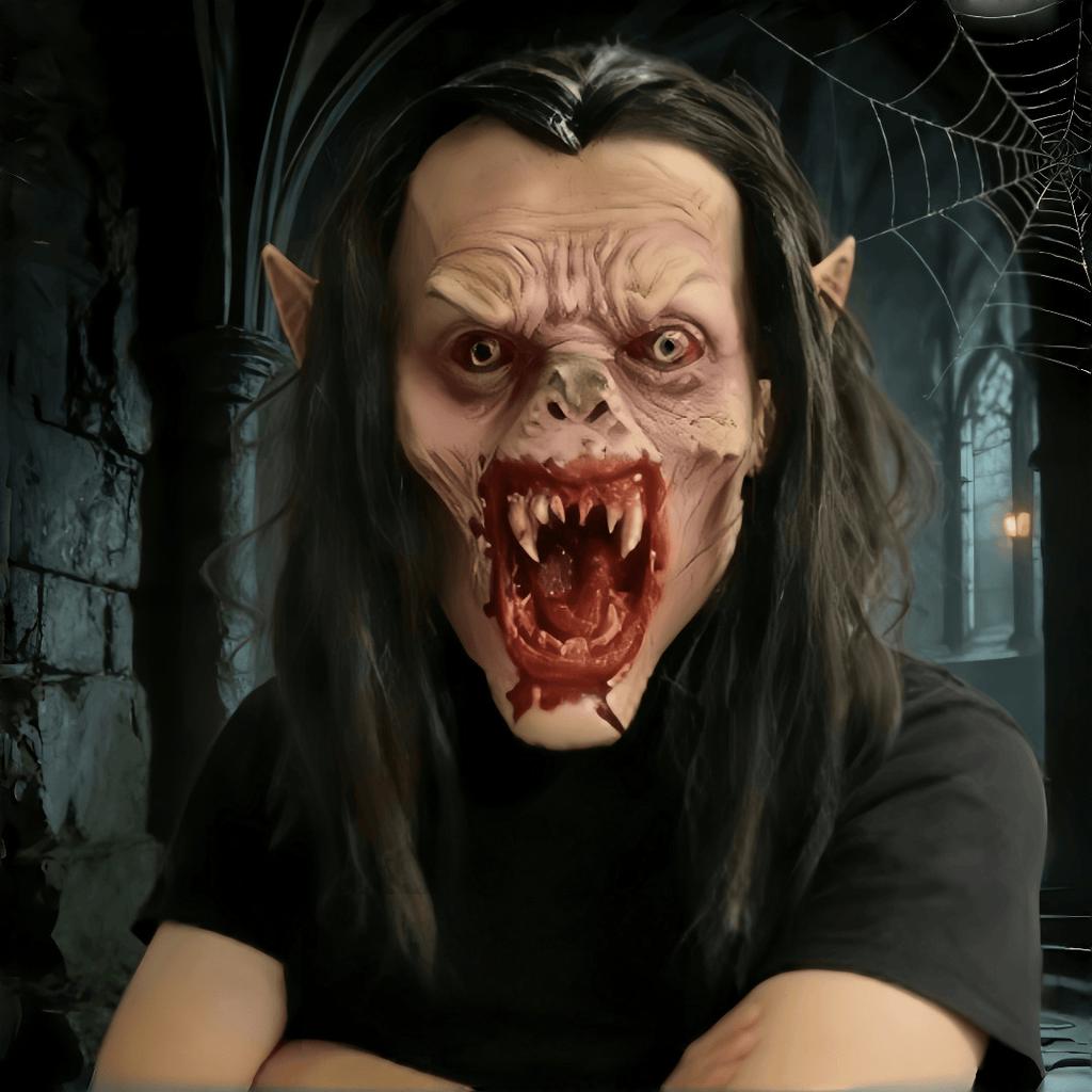 Halloween Horror Vampire-Dracula's daughter mask, Halloween face, scary and funny haunted house costume prop