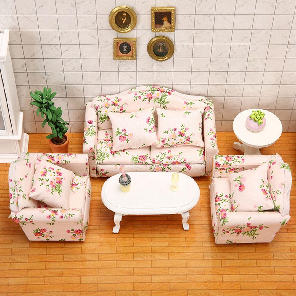 Children Decoration Dolls Miniature Soft Sofa Dollhouse Mini Furniture Toys Pretend Play Toy