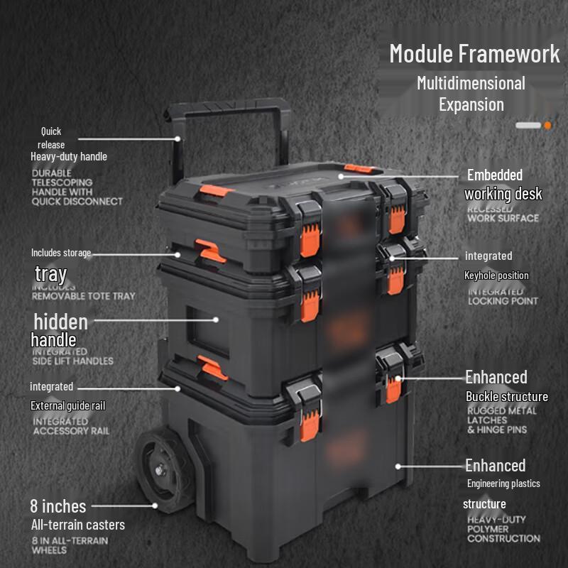 Xiang Zhi Lv Набор из 3-х прочных штабелируемых ящиков для инструментов