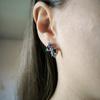 Серебряные серьги с натуральным сапфиром 3.88ct, фианитами (2178859)