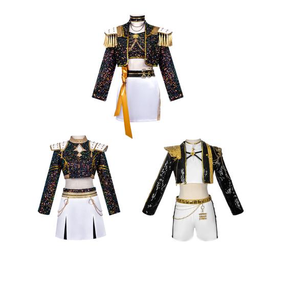 Корейский Поп Аниме Наряд Девичья Труппа Косплей Костюм Юбка Пальто Набор Аксессуаров Одежда для Ролевых Игр для Девочек Вечеринки Косплея на Хэллоуин