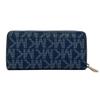 Used Michael Kors Purse / Zip Around Monogram / Signature Continental Monogram Round Zip WalletPurse Navy PVC/leather unisex