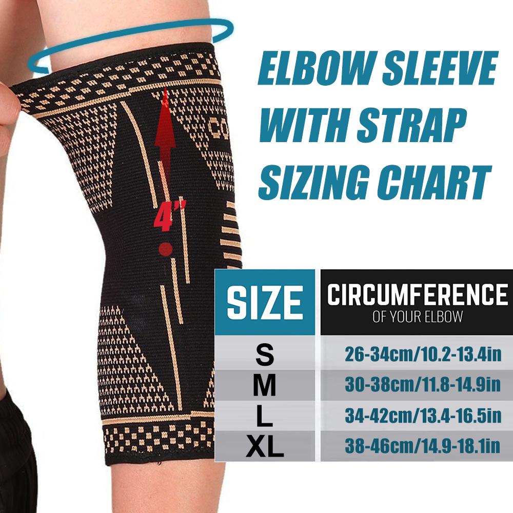 1 шт. Медный налокотник Компрессионные рукава Мужской Женский, Поддержка руки Налокотники Бандажи Для тендинита, Теннисиста, Гольфиста, Артрита