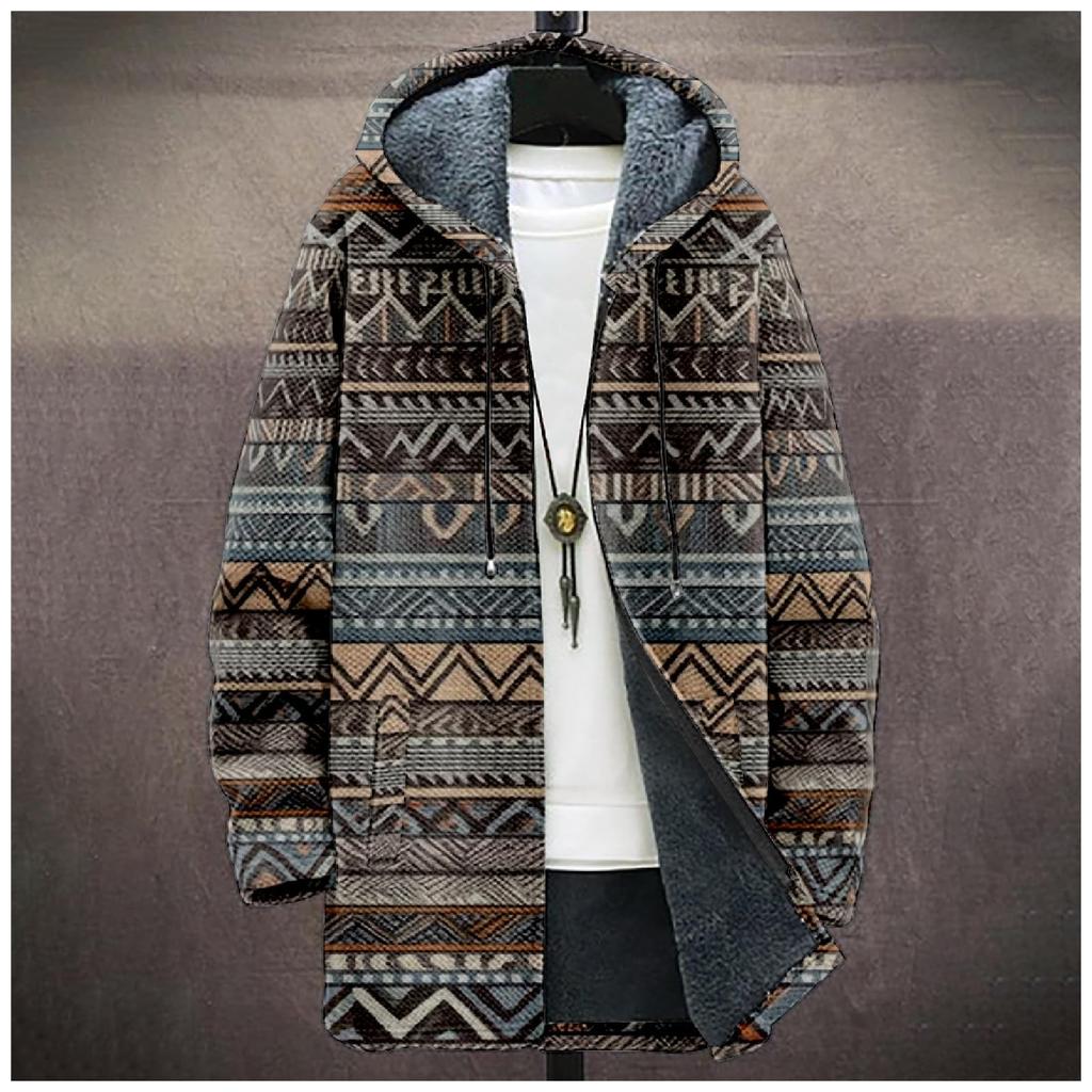 Men's Thick Zipper Pocket Jacket with Pockets Inserted Into Cotton Jacket