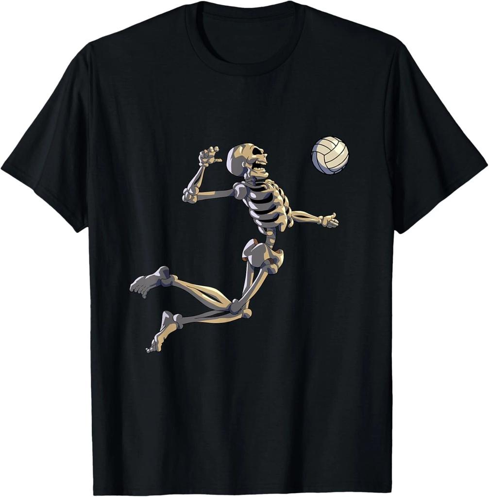 Volleyball Skeleton Women Men Volleyball Player Halloween T- Shirt