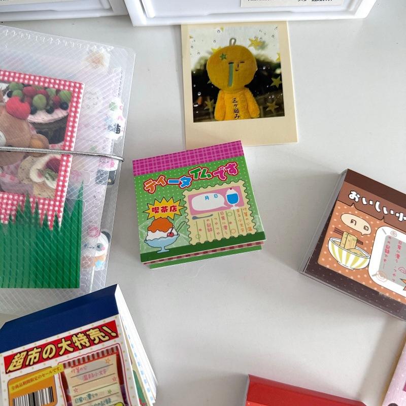 50Sheets Japanese Vintage Self-Adhesive Sticky Notes Message Stickers Kawaii Scrapbooking Notes Stationery Supplies