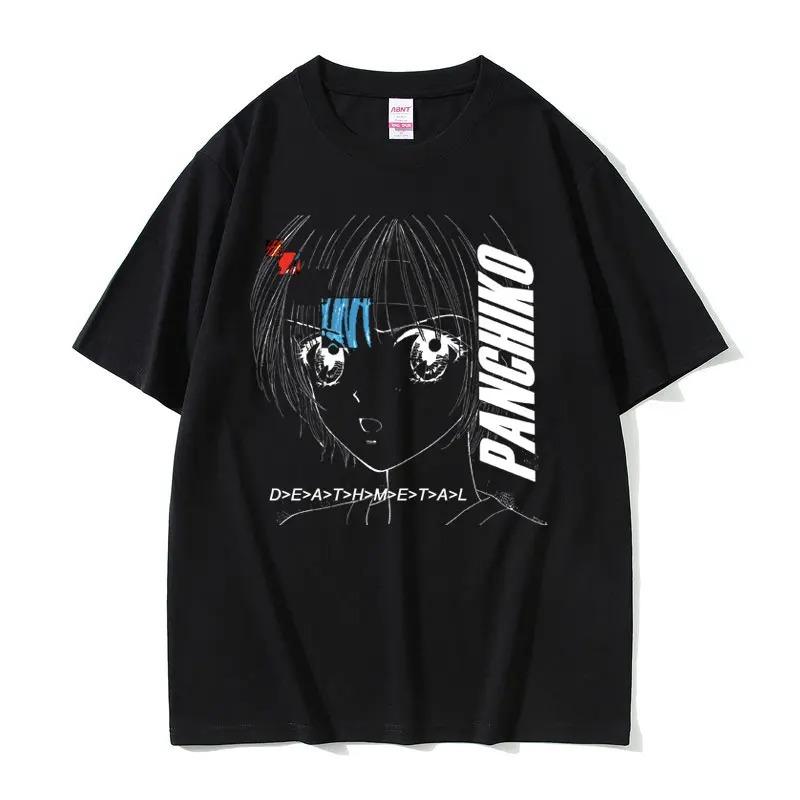 Футболка с обложкой альбома Panchiko D>E>A>T>H>M>E>T>A>L, Унисекс Lo-Fi Indie Rock Аниме Графическая футболка, Повседневная футболка с коротким рукавом, 100% хлопок