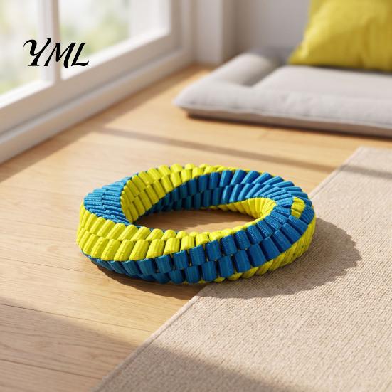 Washable Chew Toys for Dogs Dog Dental Tug Toy, Textured Woven Nylon Interactive Teeth Cleaning Large Over 33 Pounds Round or Figure 8 Design,