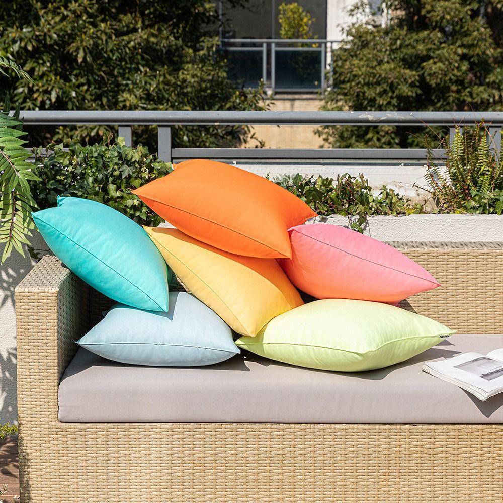 Waterproof Outdoor Cushion Cover Solid Color Pillow Case Colorful Pillow Cover  Home Decoration