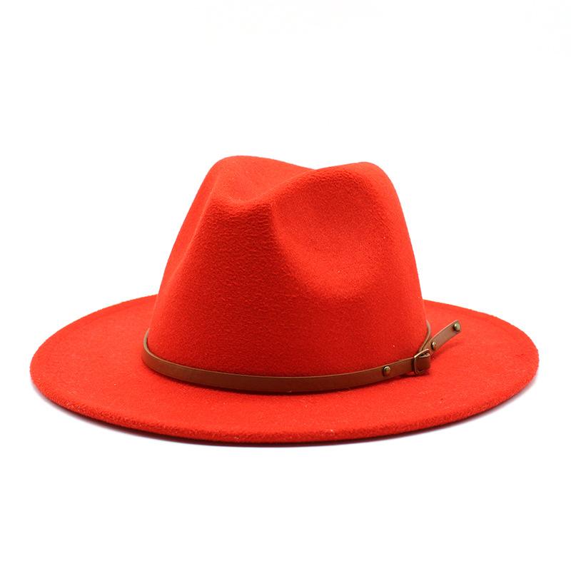 Men'S And Women'S White Woolen Top Hat Fashion Jazz Hat Felt Hat