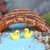 Cute Yellow Duck Miniature Figurine Ornaments Simulated Animal Resin Charms Crafts Micro Landscape Decoration Accessories
