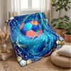 Soccer Ball in Water 1 Theme blanket Lightweight Warm Flannel Blanket Decorative Throw Blanket for Home Decoration