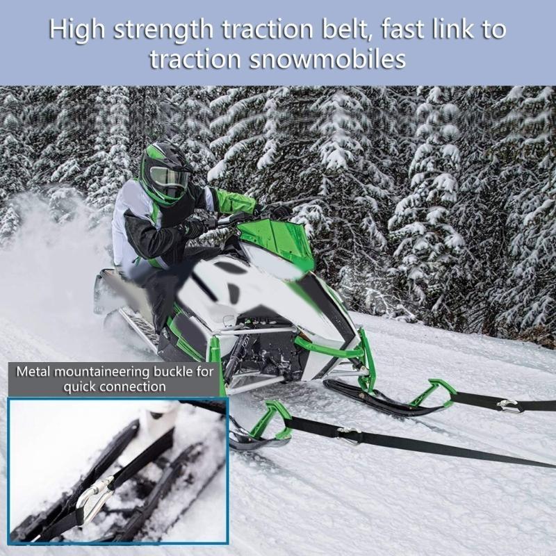 F19A Snowmobile Tow Cable Towing Pull Rope Strap Rope with Hook Emergency Heavy Duty