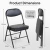 4 Pack Folding Chairs with Comfortable Padded Seats and Durable Metal Frame for Home and Office,Capacity 220 lbs,No Installation Required