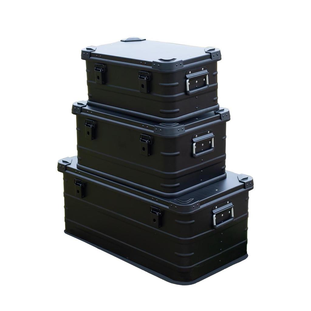 Black Aluminum Camping & Storage Box for Home, Outdoor, & Car Trunk