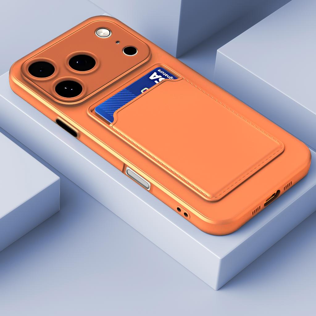 Мягкий чехол из жидкого силикона для iPhone 17 16 Pro Max 14 15 16 Plus 12 13 Mini 16E 17 Air XS Max XR Защитная крышка со слотом для карты