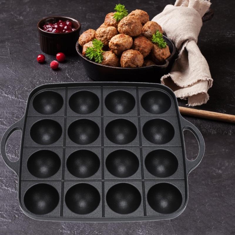 Форма для приготовления такояки, антипригарная кулинарная пластина, 16 отверстий, алюминиевая сковорода-гриль для такояки, блинчиков, проста в использовании