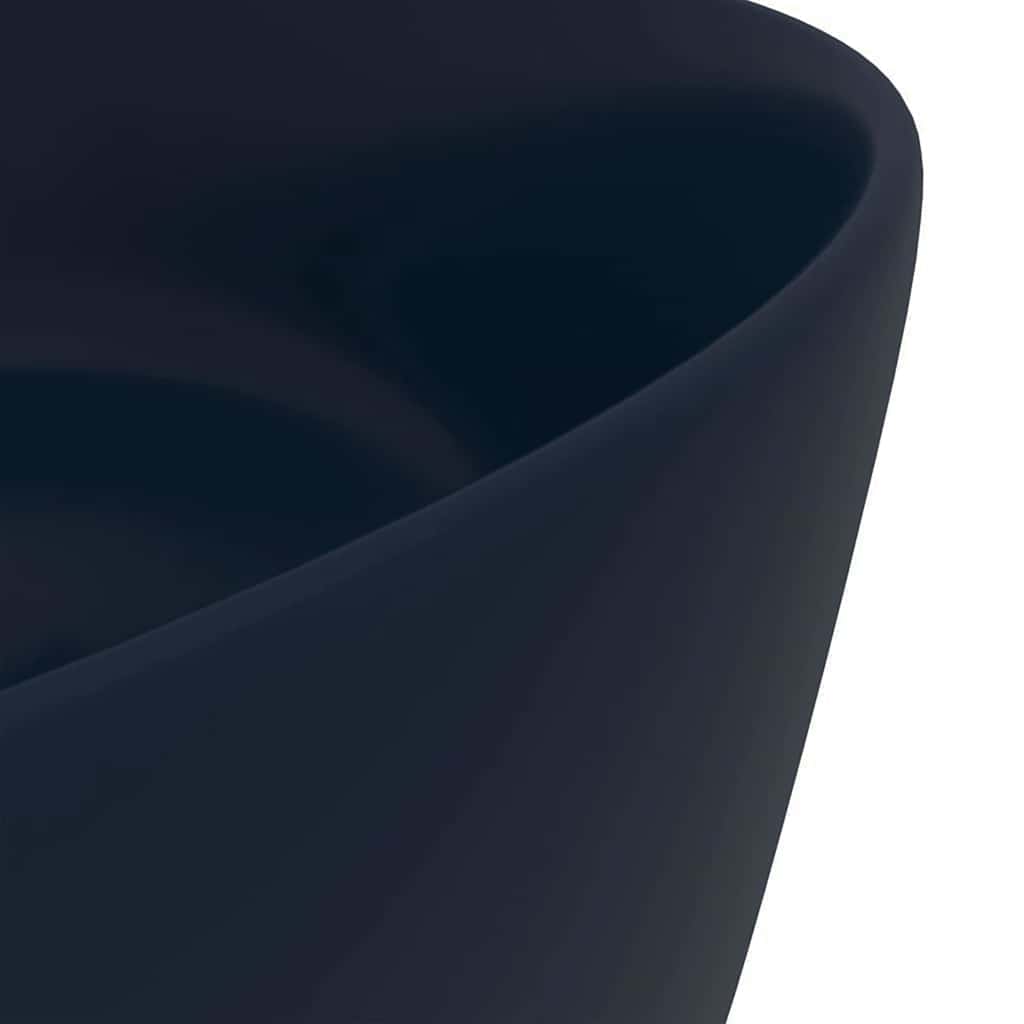 Luxurious Round Wash Basin Matte Dark Blue 40 x 15 cm Ceramic