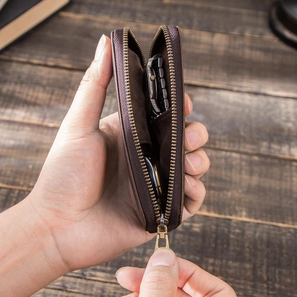 CONTACT'S FAMILY двойной чехол для часов, держатель для сумки, винтажная натуральная кожа на молнии, дорожные часы, дисплей, коробка для хранения, чехол-органайзер