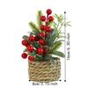 Woven Basket Artificial Christmas Plant Faux Artificial Berries Stem Xmas Red Berry Branches Red Berry Pine Cone