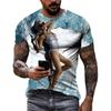 Летняя хип-хоп красота плавание горячая распродажа окрашенная мужская футболка креативная личность Hd 3d печать мода O воротник короткие рукава