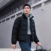 Li Ning Модная Повседневная Базовая Куртка Пуховик Мужская с Воротником-стойкой Вышитый Логотип Мужская Верхняя Одежда Черный AYMW969-1