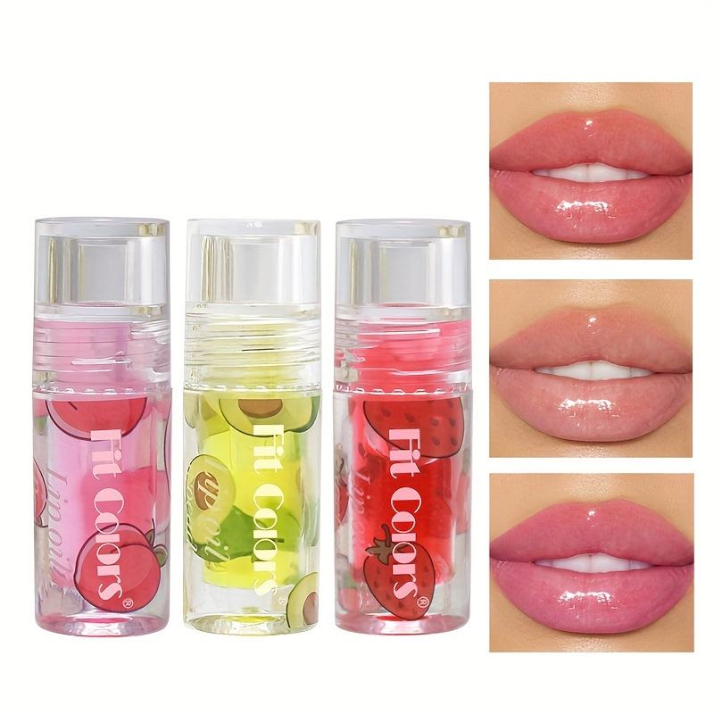3pcs/set Fruity Color Changing Lip Glaze, Moisturizing Lipstick Lip Oil, Long Lasting Waterproof Lip Balm for Women Makeup